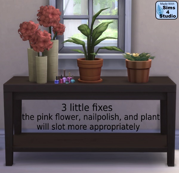 Sims 4 Flower, nailpolish, plant and pedestal edit at Sims 4 Studio