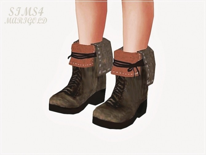 Sims 4 Male collar lace up ankle boots at Marigold