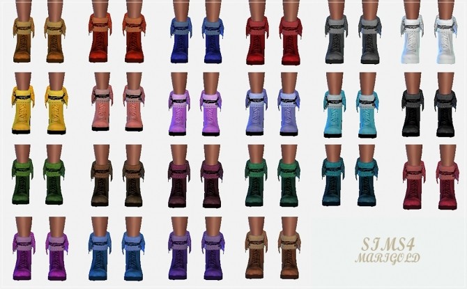Sims 4 Male collar lace up ankle boots at Marigold