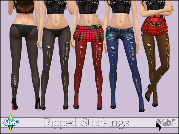 Sims 4 Ripped Stockings by SimGirlNextDoor at TSR