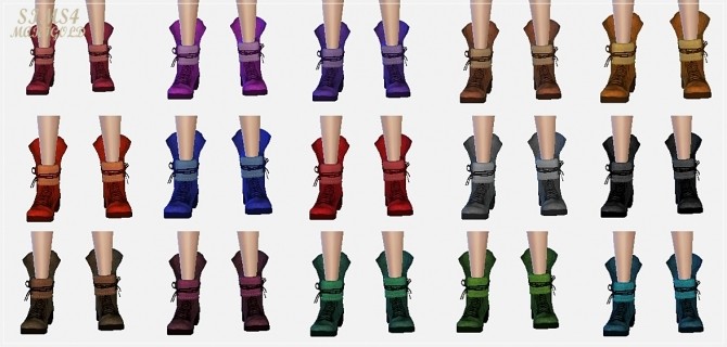 Sims 4 Female up collar lace up ankle boots at Marigold