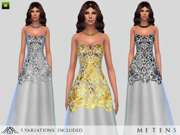 Sims 4 Lights Gown by Metens at TSR
