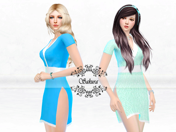 Sims 4 Katara Dress by SakuraPhan at TSR