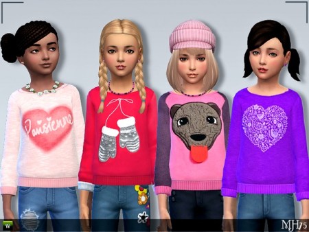 S4 Sweet Child Sweaters by Margeh-75 at Sims Addictions » Sims 4 Updates