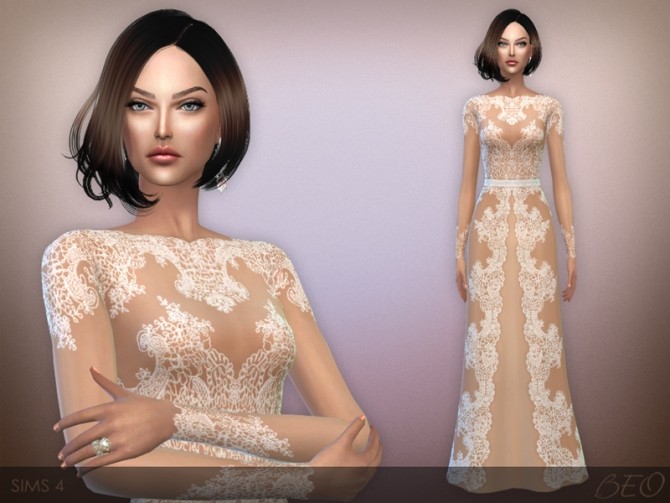 Sims 4 Lace long dress at BEO Creations