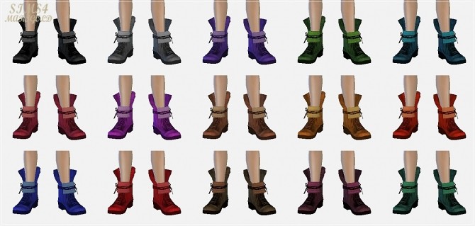 Sims 4 Male up collar lace up ankle boots at Marigold