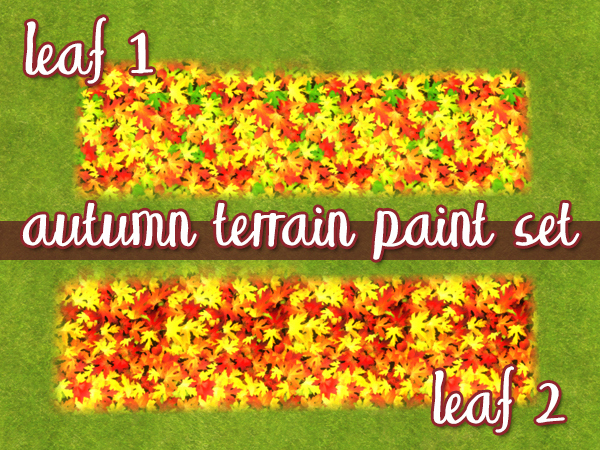 Sims 4 Autumn leafs Terrain Paint by Waterwoman at Akisima