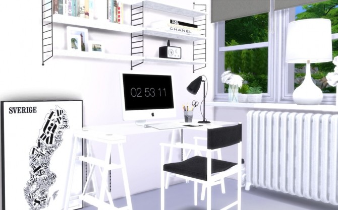 Sims 4 Lisen’s String shelf + Blackcatphoenix’s Corner sofa at Hvikis