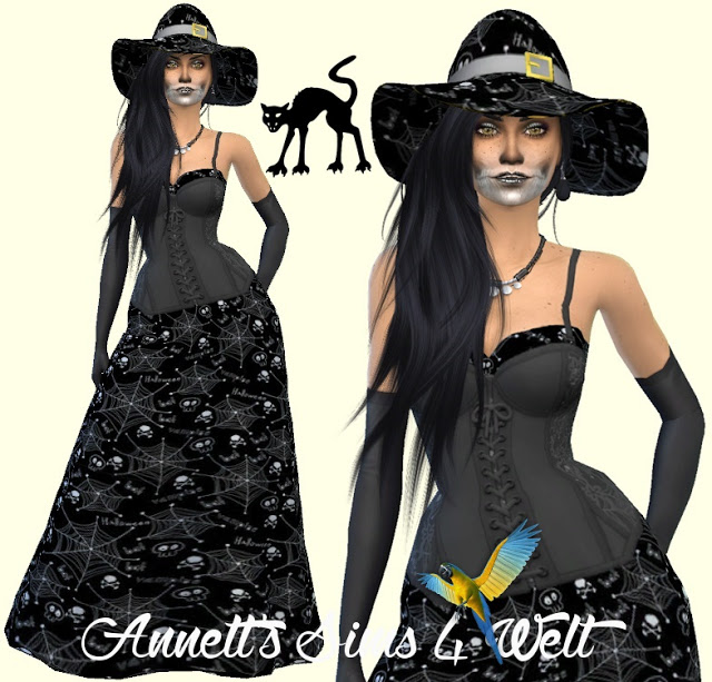 Sims 4 Halloween Dresses & Hats Part1 at Annett’s Sims 4 Welt