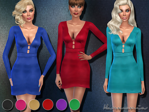 Sims 4 Sculpting Body Dress Cut Out Detail by Harmonia at TSR