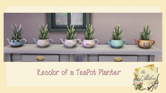 Sims 4 COTTAGE END TABLE & TEAPOT PLANTER at Alelore Sims Blog