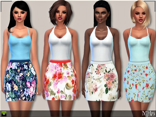 Sims 4 Sweet Floral Dresses by Margeh 75 at TSR