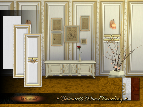 Sims 4 Baroness Wood Paneling by emerald at TSR
