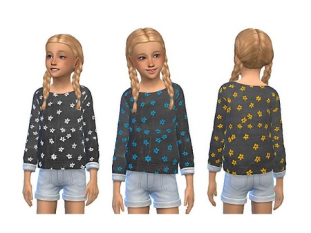 Girls Floral Chalk Sweaters by pixelkitteh at TSR