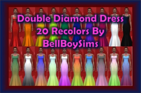 20 Double Diamond Dress Recolours by BellBoySims at Mod The Sims