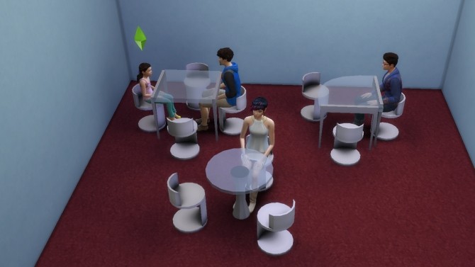 Sims 4 Modular L tables, round table and modern chair by necrodog at Mod The Sims