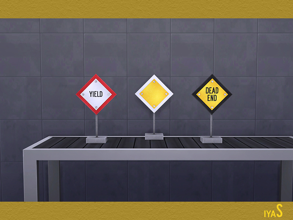 Sims 4 Traffic Signs Decor Set by soloriya at TSR