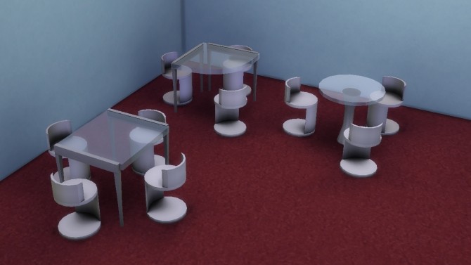 Sims 4 Modular L tables, round table and modern chair by necrodog at Mod The Sims