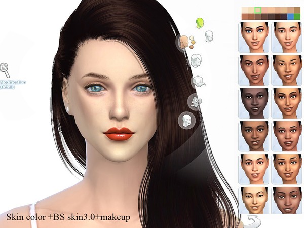 Sims 4 Skin cas colors x 4 default replacement by S Club WM at TSR