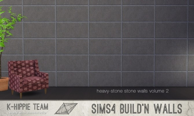 Sims 4 7 Stone Walls Heavystone volume 2 at K hippie
