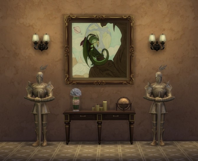 Sims 4 Dragon Sketch Wall Hanging/Painting by IronicBeauty at Mod The Sims