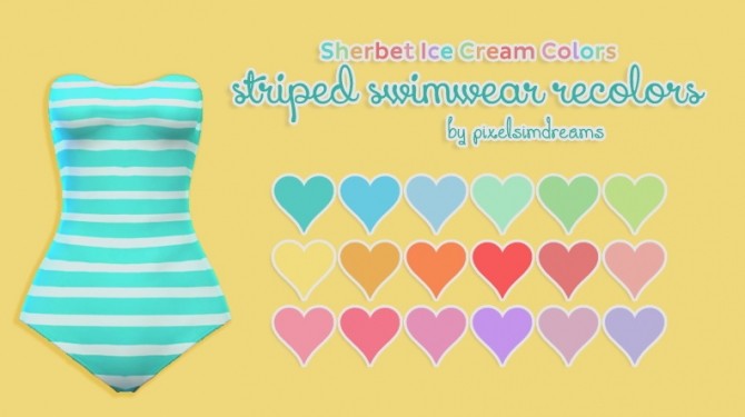 Sims 4 Striped Swimwear Recolors at Pixelsimdreams