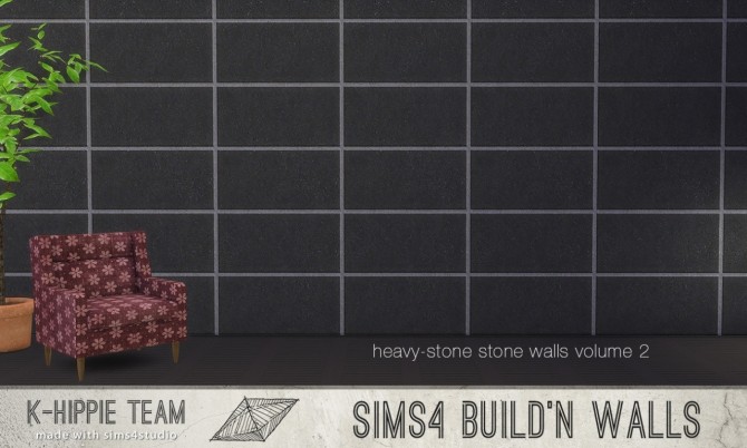 Sims 4 7 Stone Walls Heavystone volume 2 at K hippie