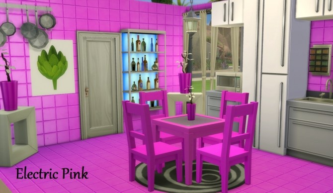 Sims 4 Dining Table and Chair Set by wendy35pearly at Mod The Sims