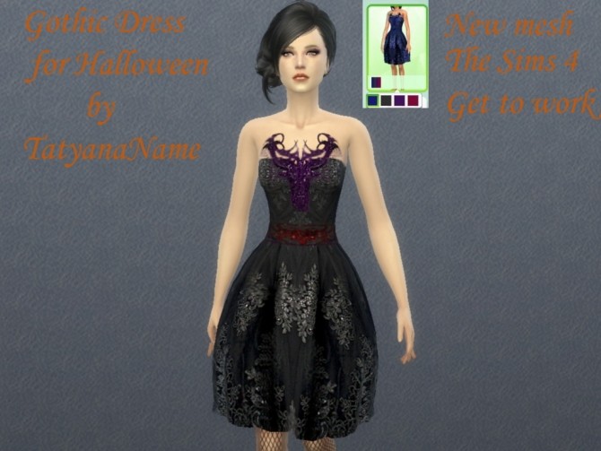 Sims 4 Gothic dress for Halloween at Tatyana Name