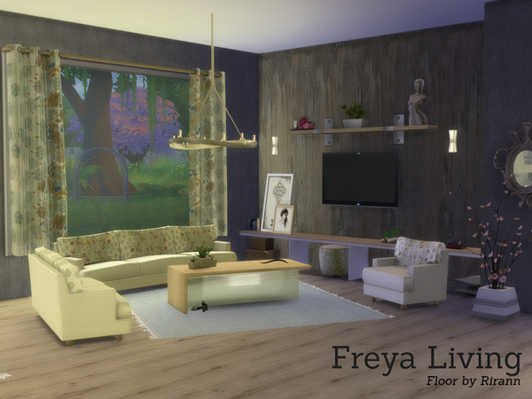 Sims 4 Freya Living by Angela at TSR