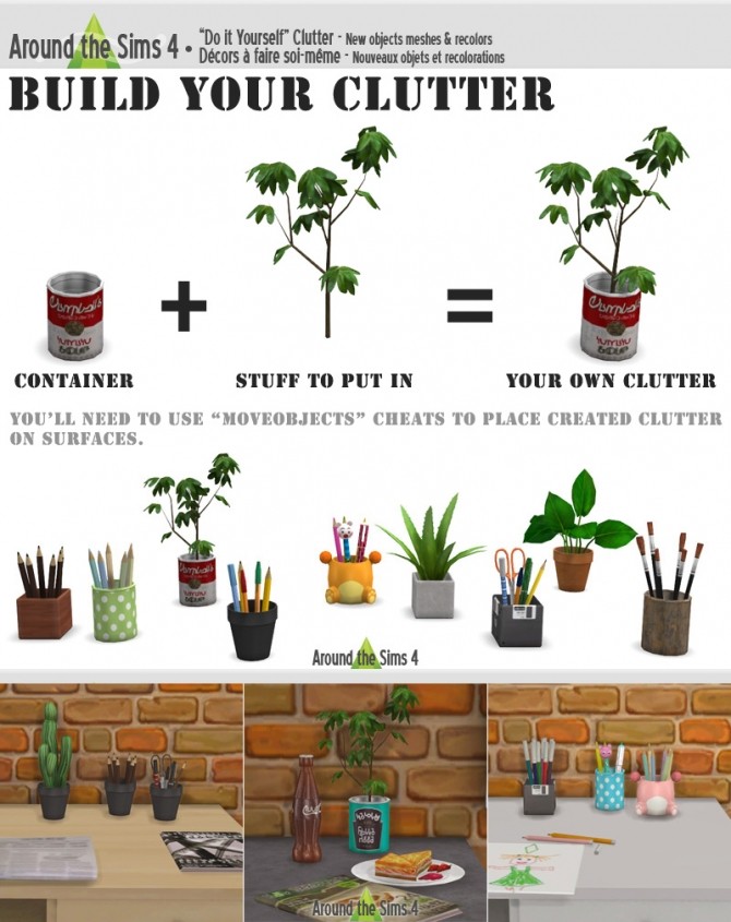 Sims 4 DIY Build your clutter at Around the Sims 4