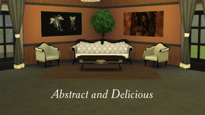 Sims 4 8 Paintings Abstract and Delicious by Simmiller at Mod The Sims