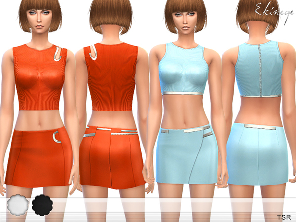 Sims 4 Cropped Tops & Mini Skirts by ekinege at TSR