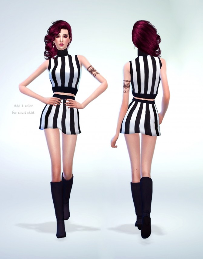 Sims 4 Vertical stripe skirt at manuea Pinny