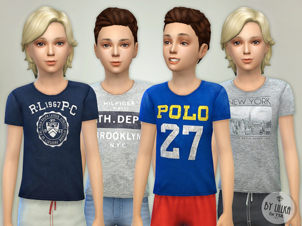 Sims 4 T Shirt Collection for Boys P04 by lillka at TSR