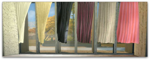 Sims 4 Pocci’s Long Blown Curtain recolors at Cool panther Sims 4 Haven