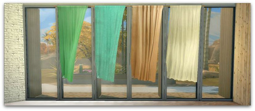 Sims 4 Pocci’s Long Blown Curtain recolors at Cool panther Sims 4 Haven