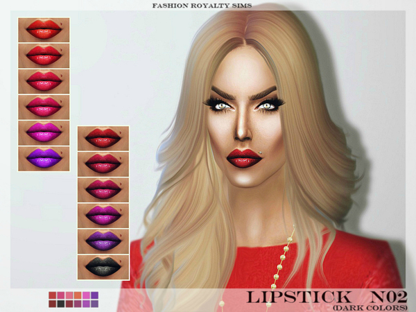 Sims 4 FRS Lipstick N02 dark colors by FashionRoyaltySims at TSR