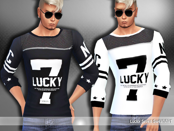 Sims 4 Lucky Seven Sweatshirt by Saliwa at TSR