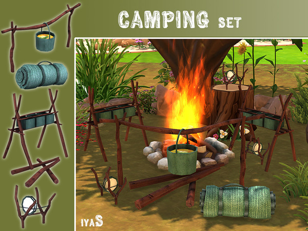 Sims 4 Camping set by soloriya at TSR