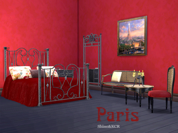 Sims 4 Paris Bedroom by ShinoKCR at TSR