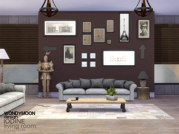 Sims 4 Iodine Living Room by wondymoon at TSR