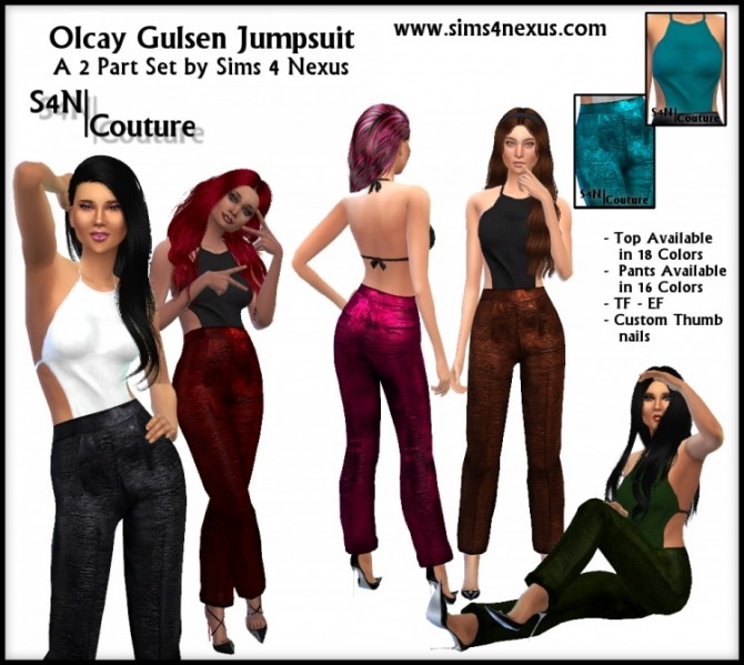 Sims 4 Olcay Gulsen Jumpsuit at Sims 4 Nexus