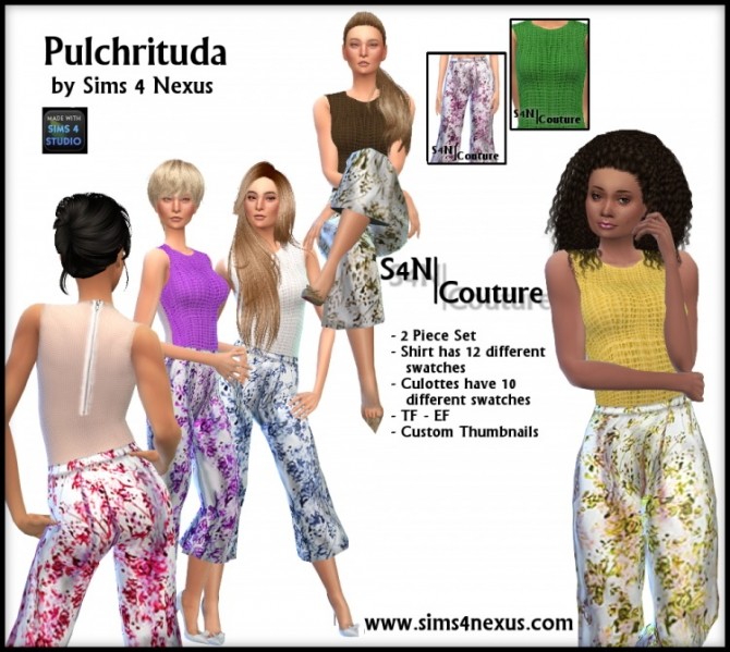 Sims 4 Pulchrituda outfit at Sims 4 Nexus