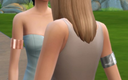 Metal Cuff Upper Arm Bracelet by Tigger379 at Mod The Sims