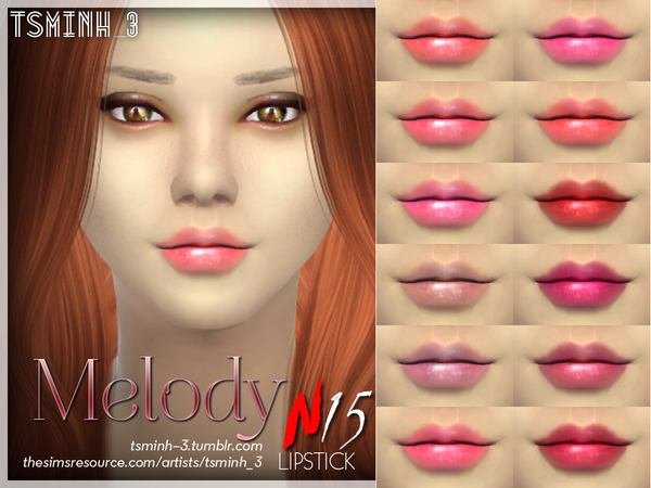 Sims 4 Melody Lipstick by tsminh 3 at TSR