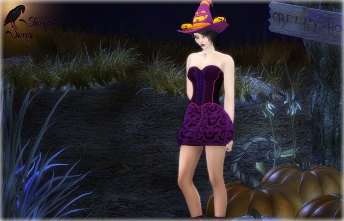 Sims 4 Painting Screenshot Backdrop, Happy Halloween at Jenni Sims