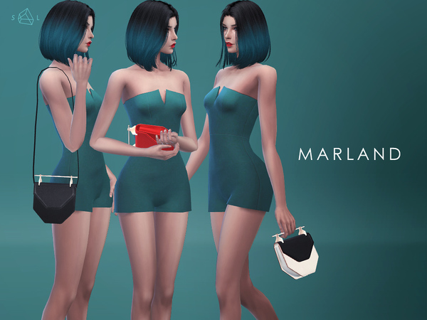 Sims 4 Leather Shoulder Bag & Clutch MARLAND by starlord at TSR