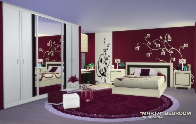 Sims 4 Marta bedroom at pqSims4