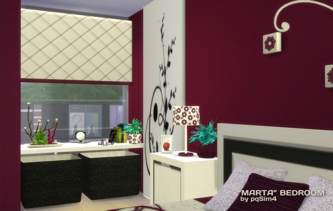 Sims 4 Marta bedroom at pqSims4